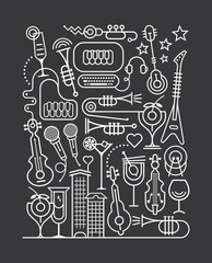 Music Party Art Line