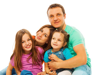 Parents with their pretty happy daughters