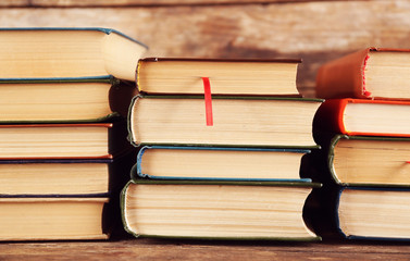 Pile of books, close-up