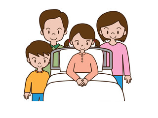 病気の見舞いにきた家族