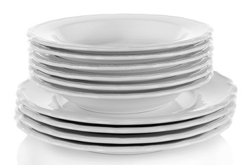 Stack of plates, isolated on white