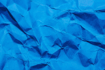 Blue crumpled paper.
