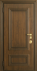 Fototapeta premium The golden door with a wooden pattern.
