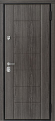 Fototapeta premium The iron door with a wooden pattern.