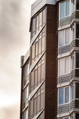 Obraz premium Detail facade of new and modern high-rise apartments in Ukraine