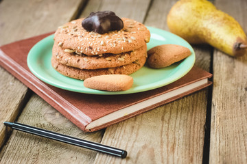 notebook and cookies