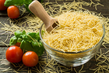 Dry pasta vermicelli