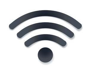 wifi icon with shadow vector illustration. free wi-fi hotspot