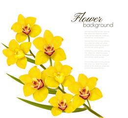 Holiday yellow flowers background. Vector.