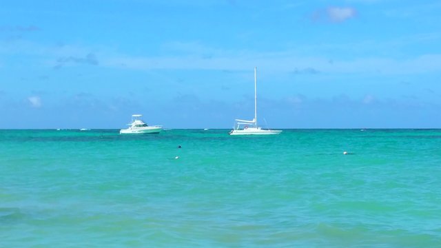 Boats at bavaro beach in Punta cana, dominican republic