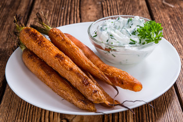 Baked Carrots (close-up shot)