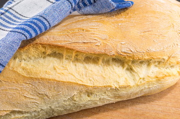 Home baked bread on the table