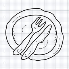 Simple doodle of a dinner plate