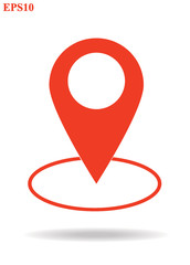 Map pin icons colored set.Map pointers on white background vector illustration