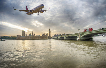 Plane over London