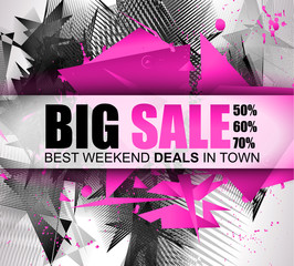 Big Sale Best Discoount in time web banner for shop sales tag