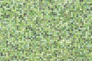 Foto auf Acrylglas Mosaik Grüne Mosaikwand Hintergrundtextur