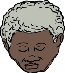 Black man with closed eyes