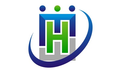 Letter H M W Teamwork Modern Logo 