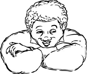 Cute smiling man with folded arms