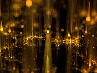 Abstract digitally generated image golden rain