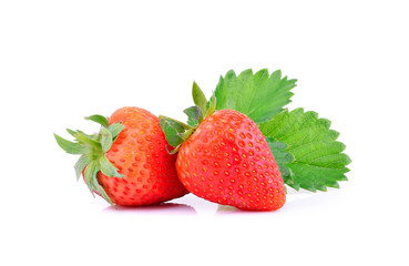 Strawberries on white background