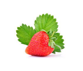 Strawberries on white background