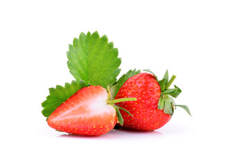 Strawberries on white background