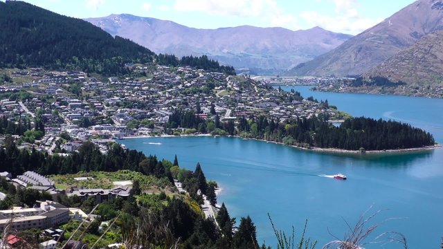 Queenstown, New Zealand, close up of the harbour.
