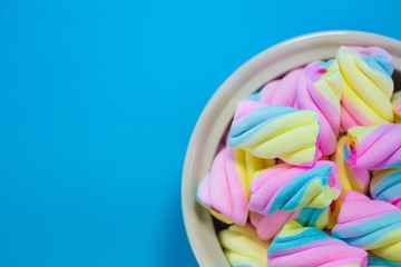 Marshmallow  Blue background