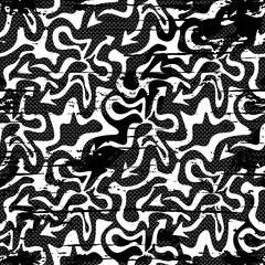 monochrome background graffiti seamless pattern vector illustration