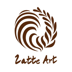 Swing Rosetta Coffee Latte art Logo, Icon, Symbol with white background
