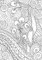 Pattern for coloring book. Ethnic retro design