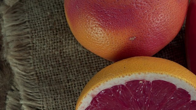 Portion of rotating Grapefruit (not loopable 4K footage)