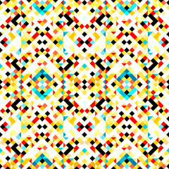 pixels colored geometric seamless pattern vector illustration