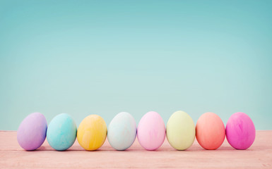 Vintage pastel color of Easter eggs.