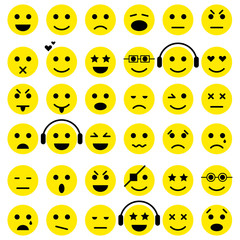 Set of Emoticons. Isolated illustration. Vector EPS10