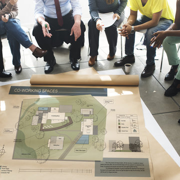 Co Working Space Architecture Plan Map Blueprint Design Concept