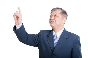 pose and gesture of old Asian businessman