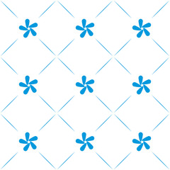 Abstract simple seamless pattern. White background. Isolated. Blue abstraction.
