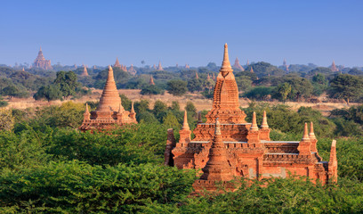 The Temples of Bagan at sunset, Bagan, Myanmar