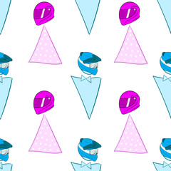 Seamless man and woman motorcyclists