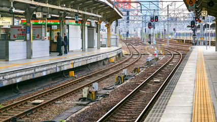 Fototapeta na wymiar Railways, tracks and platform