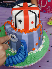 Alice in Wonderland theme cake