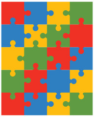 Naklejka premium Vector illustration of colorful puzzle, separate pieces