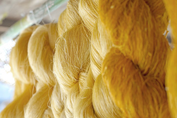 colorful raw silk thread