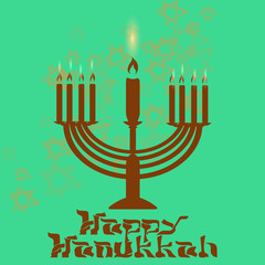 Hanukkah, Jewish, holiday, bright, star