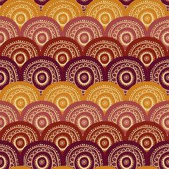 Ethnic seamless pattern. Vector illustration seamless in ethnic style of lace circles.