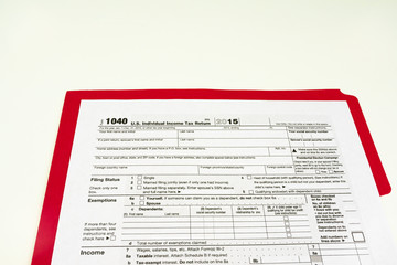 Tax Form 1040, Tax Form Details with Light Background