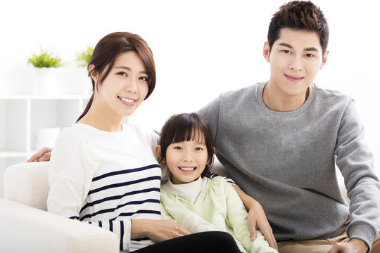 Happy Attractive Young  Family Portrait